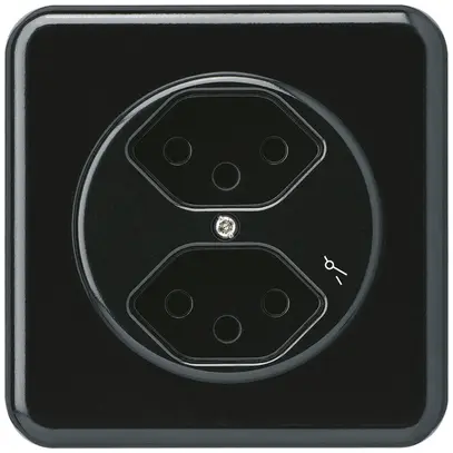 Prise ENC basico 2×type 13/1 noir avec sécurité enfants 