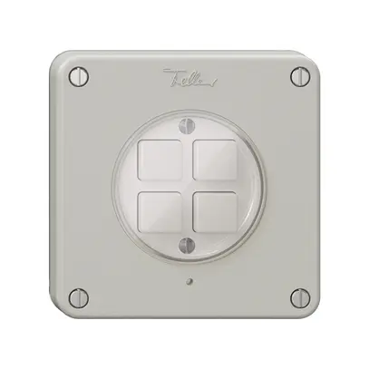 Poussoir KNX 4× NEVO N.CO RGB avec sonde de température, gris clair 