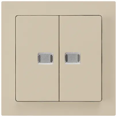 Pulsante luminoso kallysto 2×A-R/1P beige con 2 lente 