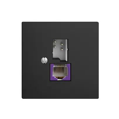 Prise T+T 6P/1×RJ45 DSL-à large bande EDIZIOdue noir 