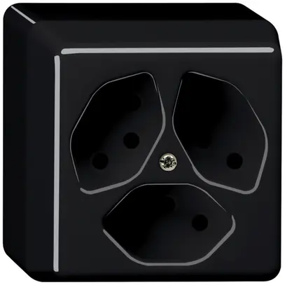 Presa AP basico 3×tipo 13 nero 