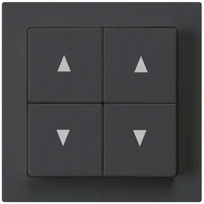 Kit frontale kallysto 60×60 mm nero per interruttore/pulsante tapparelle 4 tasti 