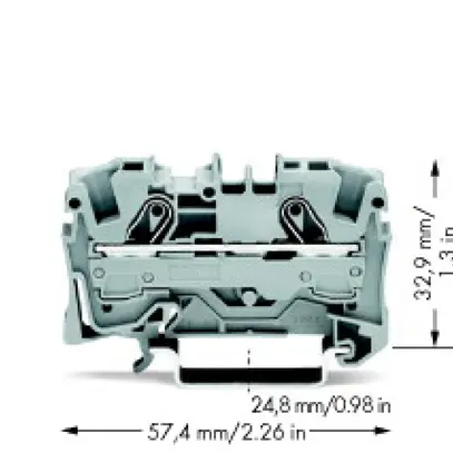 Borne de passage WAGO TopJob-S 6mm² 2L gris série 2006 