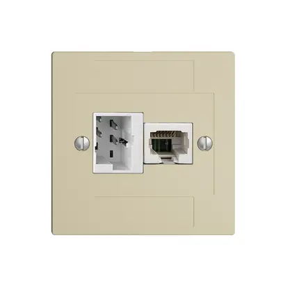 Boîte de raccordement ENC 1×TT,1×RJ45/u 4P EDIZIOdue ITplus ITM vanille 