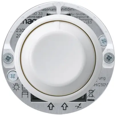 Variateur universel basico coupure de phase ascendante avec LED blanc 