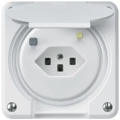 Presa FI robusto A T23 30mA bianco, con shutter 