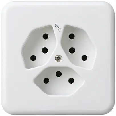 Prise ENC basico 3×type 13/1 blanc avec sécurité enfants pour BOMI 