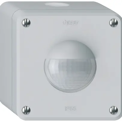 AP-Bewegungsmelder Hager robusto IP55 3-Draht hellgrau 