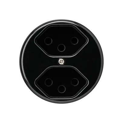 Insert pour prise basico 2×type 13 noir avec sécurité enfants 