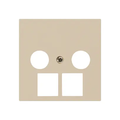 Placca frontale kallysto 2×coassiale/2×RJ45 beige 