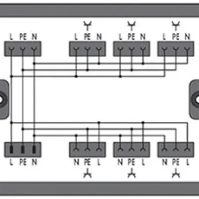 Box di distribuzione WAGO WINSTA, codice A, 1 entrata 3L/7 uscite 3L, ne 