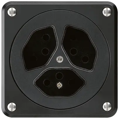 Prise ENC robusto 3×type 13 noir sans clapet 