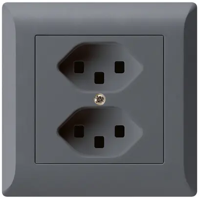 Prise ENC kallysto.line 2×T23 anthracite avec bornes enfichables 