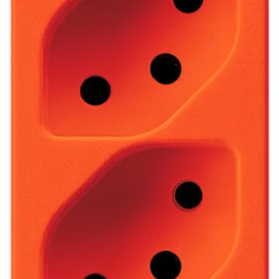 EB-Steckdose Hager 4×Typ 13 1×geschaltet FLF orange 