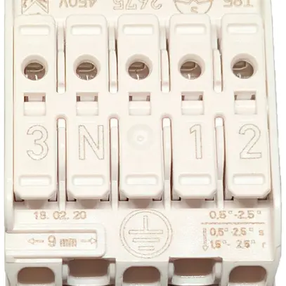 Borne de connexion 5P 0.5…2.5mm² mise à terre enfichable bc 
