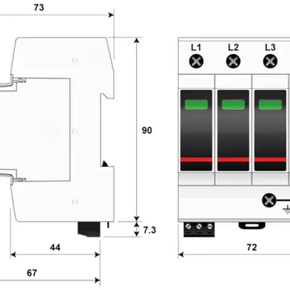 Scaricatore di sovratensione  Citel DAC50VGS-40-275, tipo 2+3, 4 p 