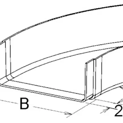 Coude horizontal Niedax 500×80mm 4 