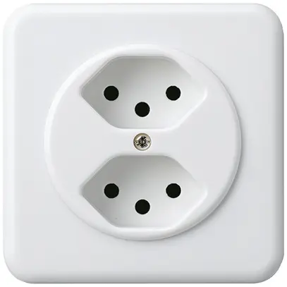 UP-Steckdose basico 2×Typ 13 weiss 