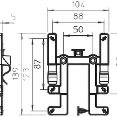 Plaque de montage Bettermann pour canive. de câbles pour T60+T100 gris clair 
