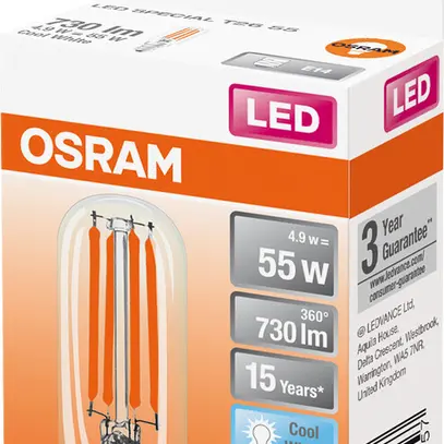 Lampada LED OSRAM T26 E14 4.9W 730lm 840 Ø25×83mm chiaro 