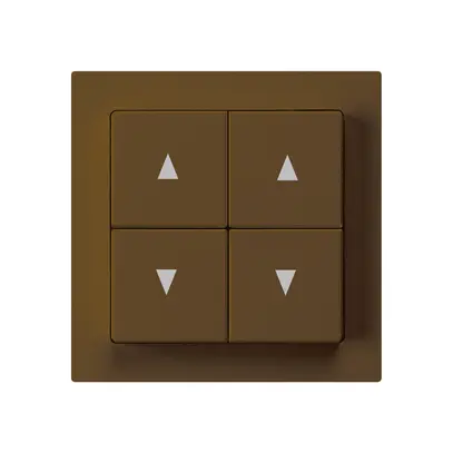 Kit frontal kallysto 60×60 mm brun pour interrupteur/contact p.stores quadruple 