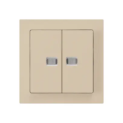 Pulsante luminoso kallysto 2×A-R/1P beige con 2 lente 