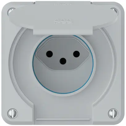 Presa INC robusto 1×tipo 13 IP55 grigio chiaro 