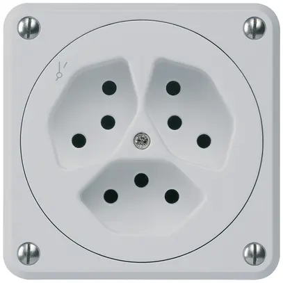 Presa INC robusto 3×tipo 13/1 grigio senza copercchio 