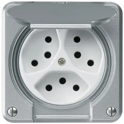 Prise ENC robusto 3×type 13/1 aluminium 