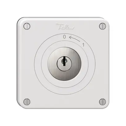 Contatto rotativo NEVO, con serratura&2 chiavi, KS, 0 <- 1, bianco 