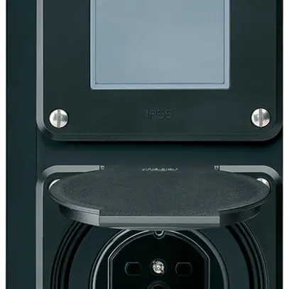 Combi AP 2×1 HA robusto schéma 3/type 15 bornes enfichables avec couvercle noir 