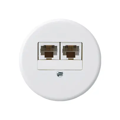 Insert pour boîte ENC basico 2×RJ45u séparé blanc 
