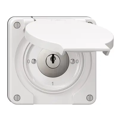 Interruttore rotativo NEVO N.CO 0/1L con serratura&2 chiavi KS 0-1-0-1 bianco 