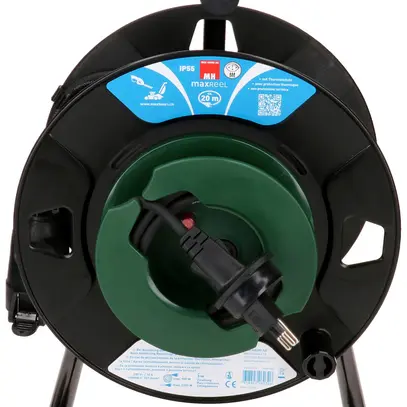 Avvolgicavo MH maxReeL 1×T13 3×1mm² 20m IP55 nero/verde 