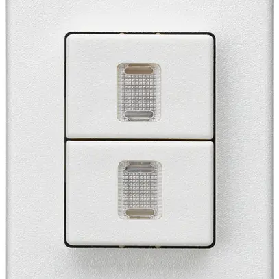 Interruttore a pulsante 2× AMD Hager FLF 10A/250V 3/1L illuminato bianco 