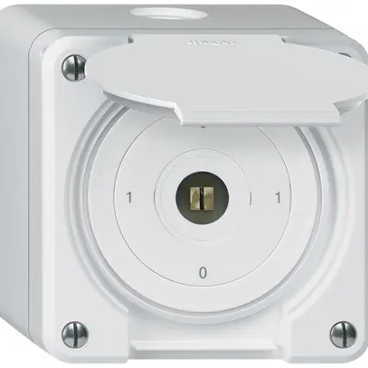Interruttore a chiave quadrata con copertura AP robusto IP55 S0/3P bianco 