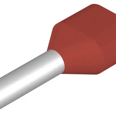 Capocorda doppio Weidmüller H isolato 2×1mm² 8mm rosso DIN sciolto 