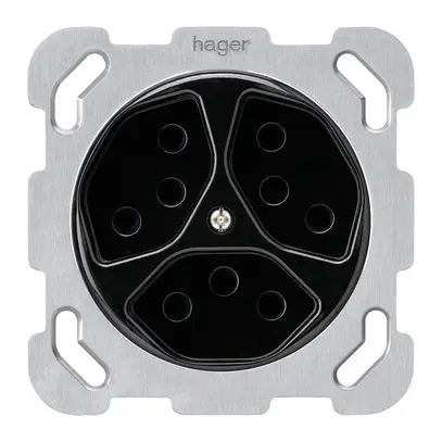 Insert pour prise ENC basico 3×type 13 noir avec sécurité enfants 