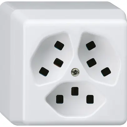 Presa AP Hager basico 3×tipo 23 P bianco 