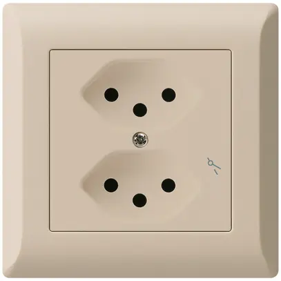 Prise ENC kallysto.line 2×T13/1 beige avec sécurité enfants 