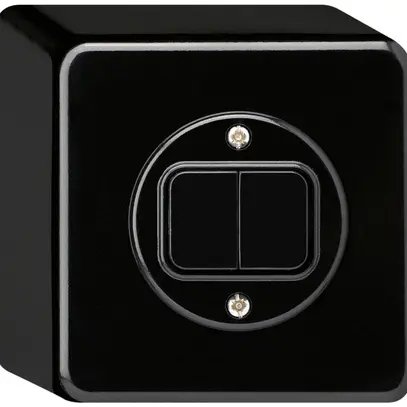 Interrupteur AP basico 3+3 noir 