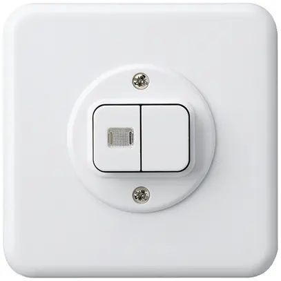 Kit front. INC basico bianco con 1 lente bottone doppio86×86mm 