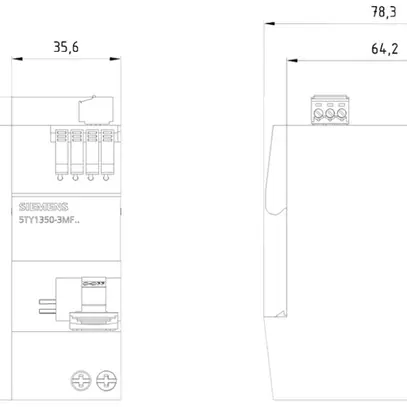 Elektronisches Schutzschaltgerät SENTRON ECPD 1LN 16A 30mA Typ F 75kA RF 