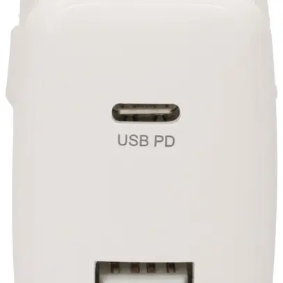 USB-Ladegerät MAX HAURI 1×A+1×C PD 30W 5/9VDC 2.4/2A T26 240VAC weiss 