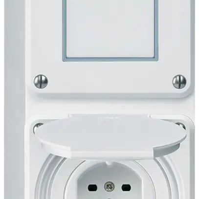 Combi AP 2×1 HA robusto schema 3/tipo 15 morsetti a innesto con coperchio bianco 