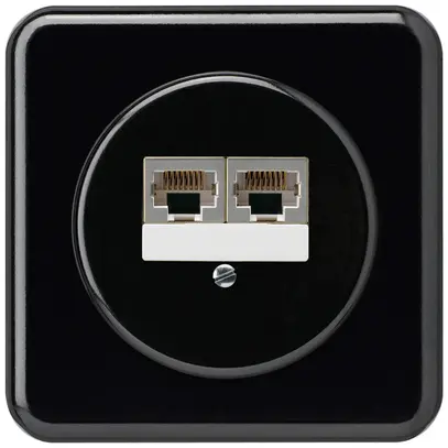 Scatola di raccordo INC basico 2×RJ45s separato CUC nero 