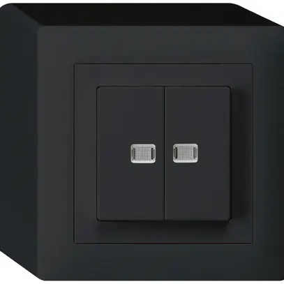 Interruttore pulsante luminoso AP kallysto 1/3+3/1 con 2 lenti nero 