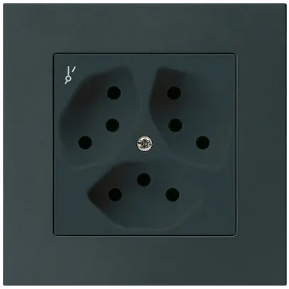 Presa INC kallysto.pro 3×T13/1 nero con protezione bambini 