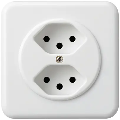 Prise ENC basico 2×type 13 blanc avec sécurité enfants 