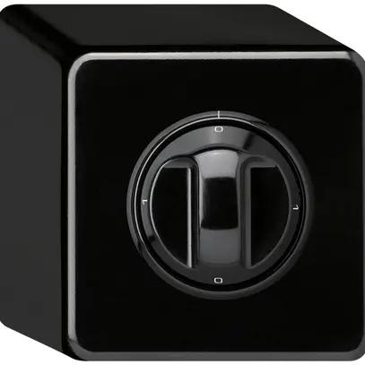 Interruttore rotativo AP basico 2/1L 0-A-0-H nero con manopola 